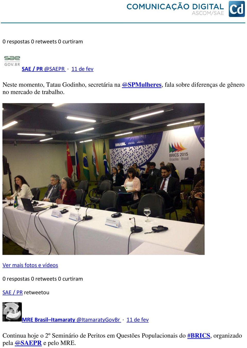 Ver mais fotos e vídeos SAE / PR retweetou MRE Brasil Itamaraty