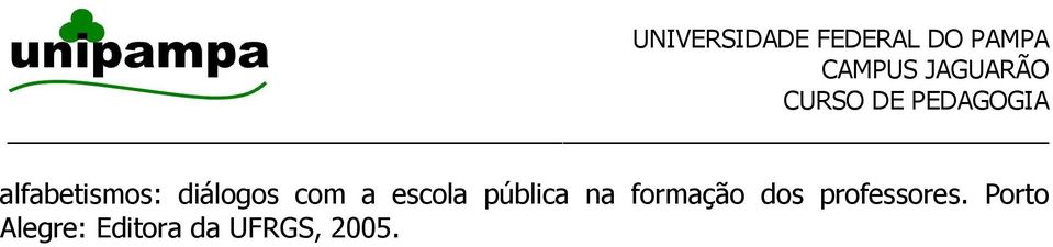 formação dos professores.