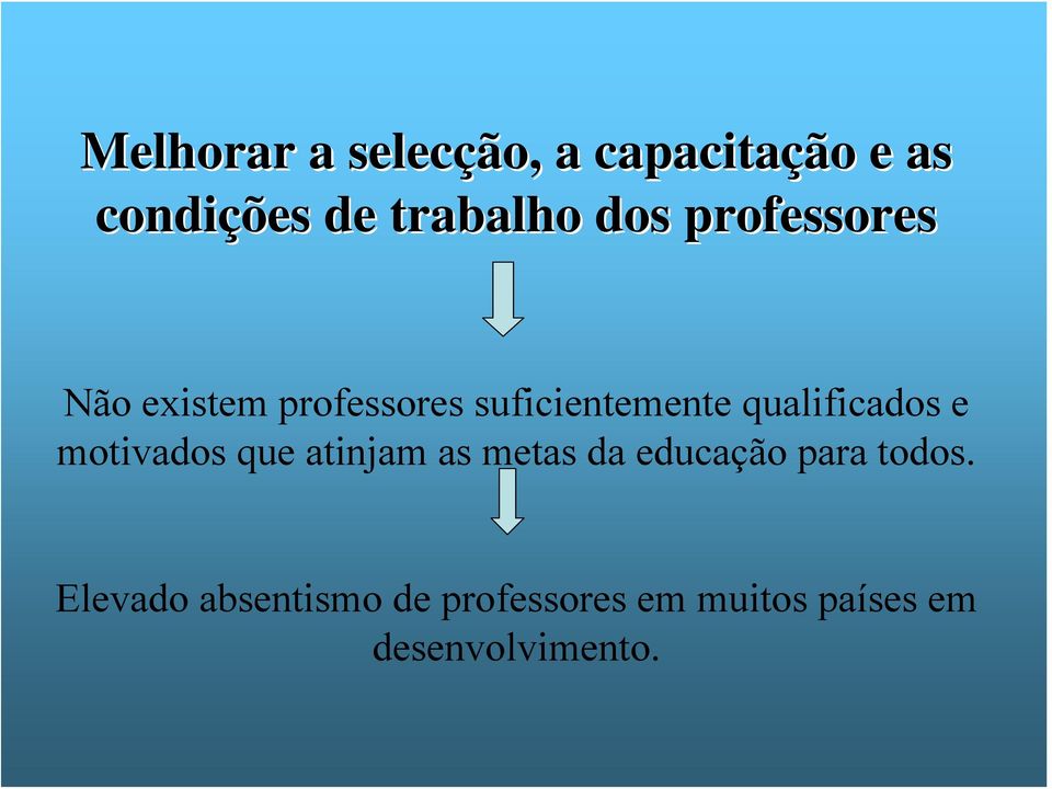 qualificados e motivados que atinjam as metas da educação para