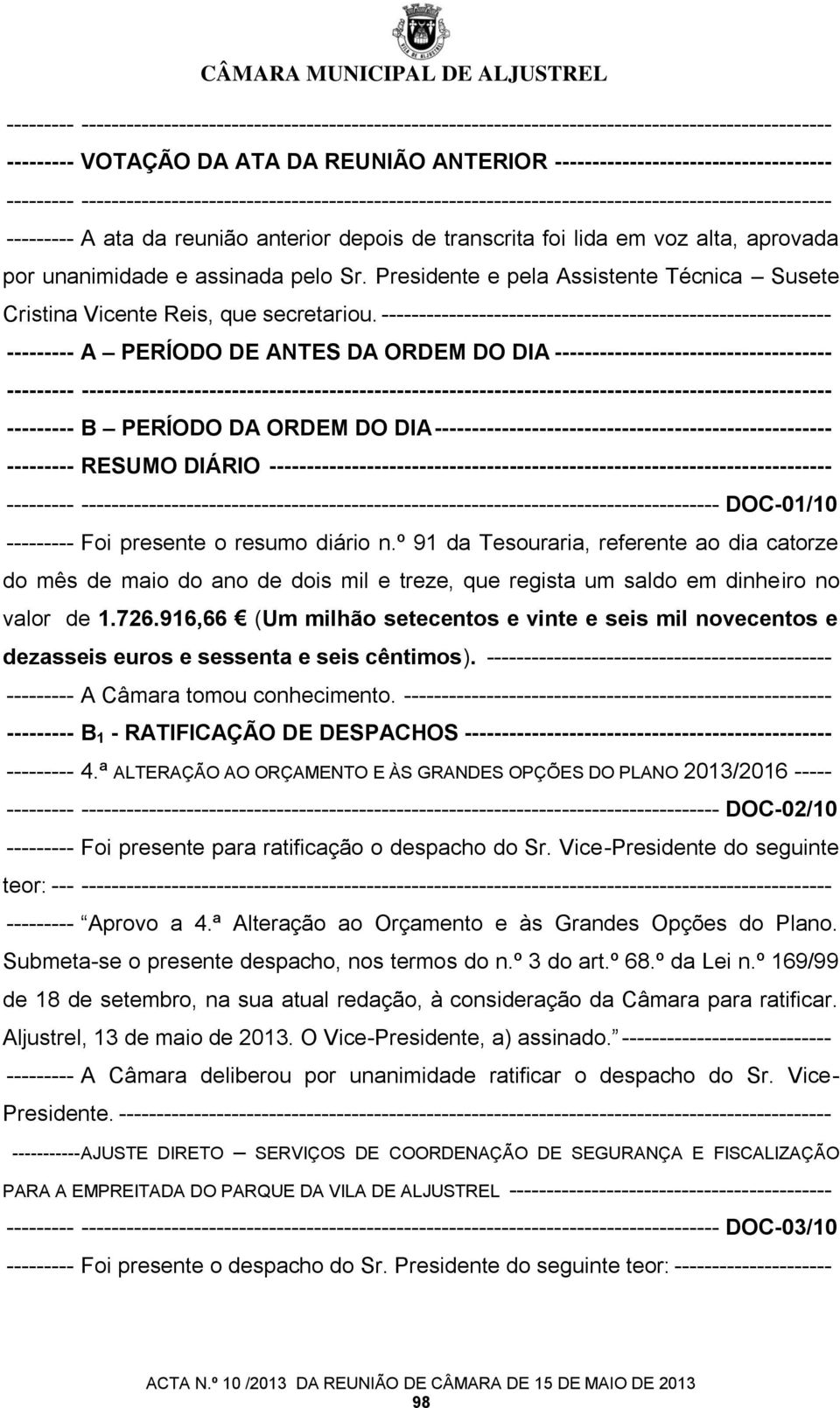 ------------------------------------------------------------ --------- A PERÍODO DE ANTES DA ORDEM DO DIA ------------------------------------- --------- B PERÍODO DA ORDEM DO DIA