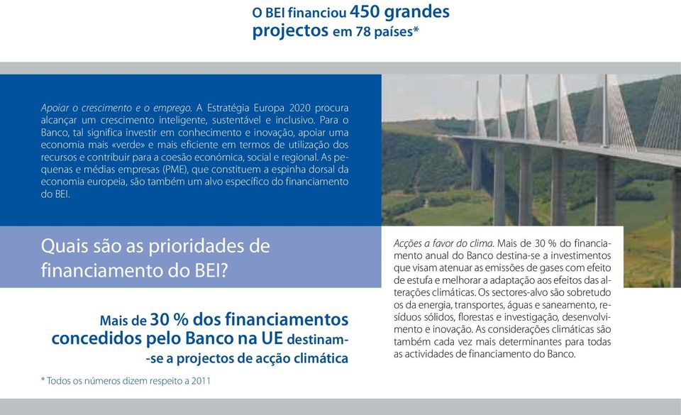 regional. As pequenas e médias empresas (PME), que constituem a espinha dorsal da economia europeia, são também um alvo específico do financiamento do BEI.