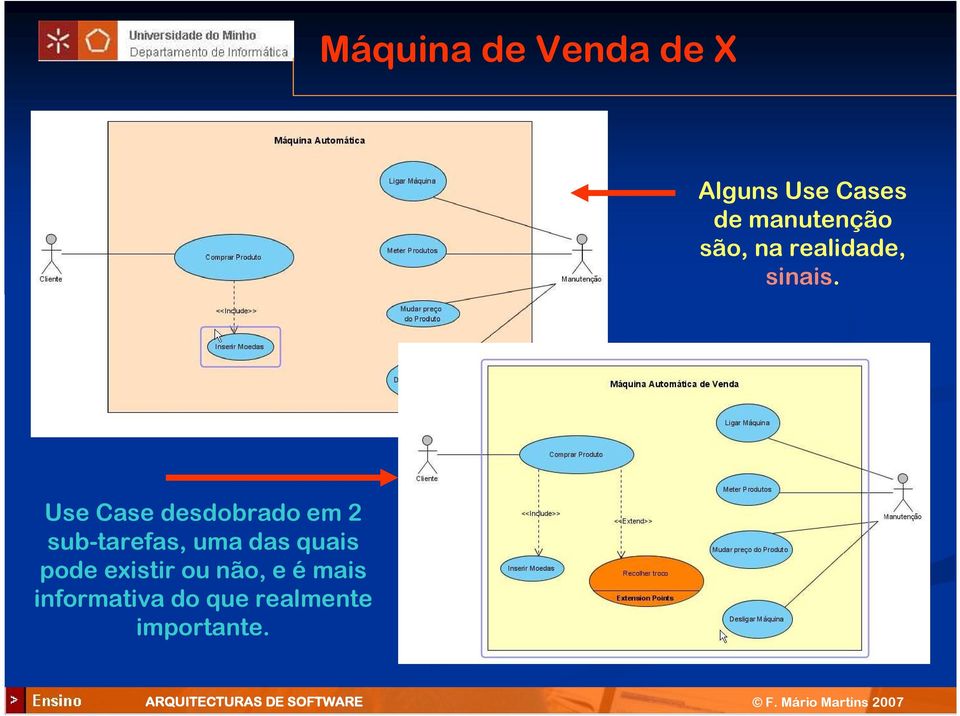 Use Case desdobrado em 2 sub-tarefas, uma das