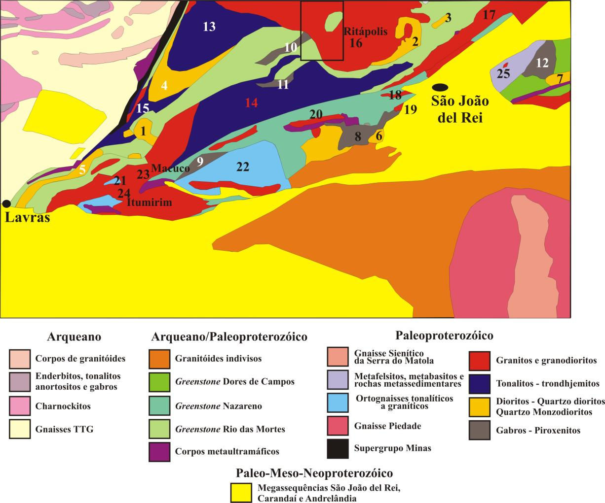 Dentro do contexto evolutivo da borda meridional do Cráton São Francisco, o Cinturão Mineiro insere-se como um arco magmático, com idade paleoproterozóica e que engloba rochas do embasamento Arqueano