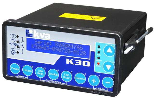 K30ATS Controle automático de transferência de carga. O K30ATS foi desenvolvido exclusivamente para proporcionar controle total da transferência de carga entre a rede e um grupo gerador. K30 V6.