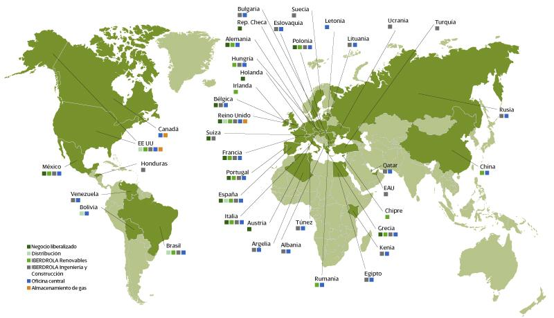 A IBERDROLA é hoje uma das maiores companhias elétricas do mundo, com atividades em mais de 40 países de quatro continentes