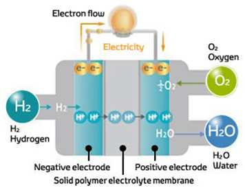 Célula Combustível -Funcionamento Fluxo de elétrons Oxigênio Hidrogênio