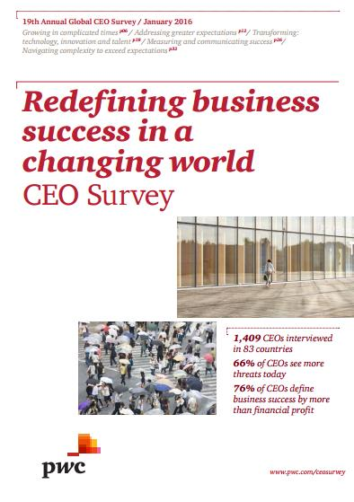 19th Global CEO Survey PwC 2016 10% América do Norte 22% Europa Ocidental 12% Europa Central e Oriental