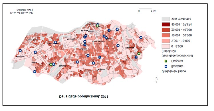2 Distribuição da população na Cidade do Porto: adoptando um cenário demográfico de relativa estabilidade para o concelho (em termos quantitativos e em termos de distribuição geográfica), avaliou-se