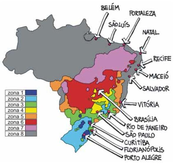 ZONEAMENTO BIOCLIMÁTICO + zoneamento + painel bioclimático Zoneamento bioclimático Brasileiro NBR 15220-3 + O