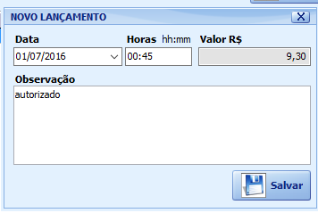 6) Lançamento de Horas Extras ao Profissional O valor total das horas extras lançadas poderá ser automaticamente carregado no lançamento do pagamento ao profissional.