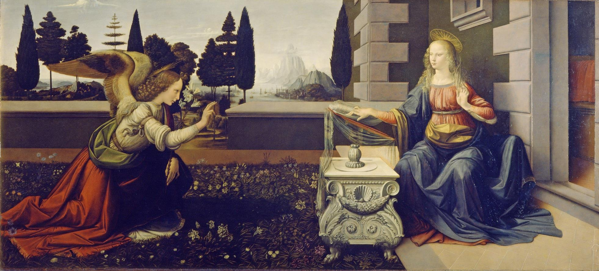A Anunciação - Leonardo da Vinci 1472 1475