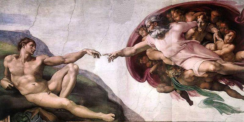 Michelangelo: A criação de Adão.