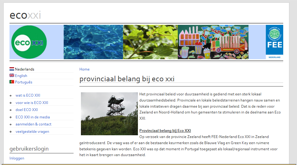 ECOXXI DIFUSÃO NA FEE Comuns a todos os programas da FEE http://www.eco-xxi.