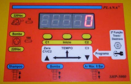 c ) Utilizando o equipamento: Instalação do equipamento. - Observe as conexões no inferior do SHP-5000 - Conecte a SHP-5000 em uma tomada 220 VAC.