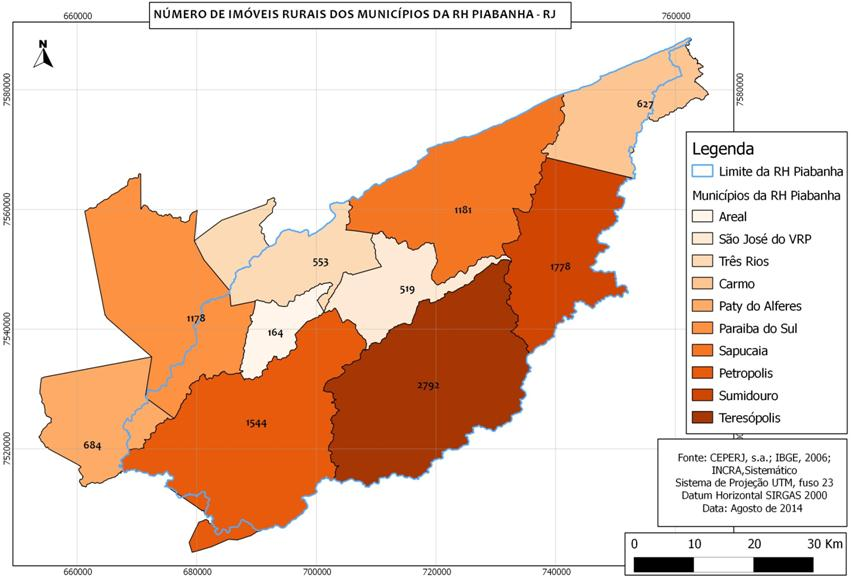 Figura 01: Percentual de Imóveis com até 04 Módulos Fiscais, por Municípios da RH IV Figura 02: