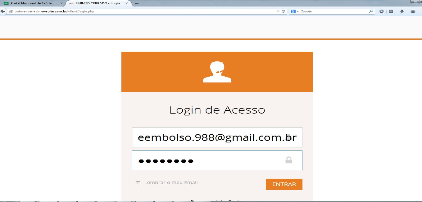 Página 14 de 18 Clique na opção: Após ter clicado será direcionado para o cadastro de e-mail e senha.