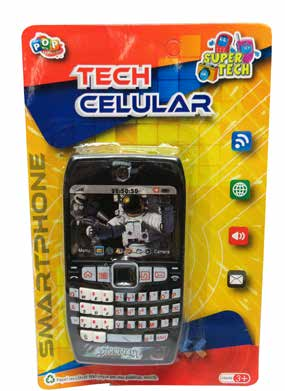 TOY12140 - Celular Super Legal a Pilha Cx.: 144 peças - Tamanho: 19 x 3 x 12 cm Cód. Barras: 78999471622490 TOY12514 - Tech Celular a Pilha Cx.: 96 peças - Tamanho: 19 x 2 x 11 cm Cód.