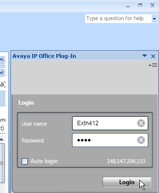 Plug-in do Avaya IP Office para Microsoft Outlook : Fazer o logon 12.3 Fazer o logon Você pode fazer logon no one-x Portal for IP Office utilizando o Plug-in do Avaya IP Office.