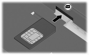 Inserção de um SIM CUIDADO: Para evitar danos aos conectores, se mínima força ao inserir um SIM. Para inserir um SIM: 1. Desligue o computador.