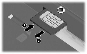 Remoção de um SIM Para remover um SIM: 1. Desligue o computador. Se não tiver certeza se o computador está desligado ou na hibernação, ligue-o pressionando o botão Liga/Desliga.