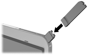 Remoção e Recolocação da antena externa de WWAN Para remover a antena externa de WWAN: 1. Abra a antena. 2. Puxe a antena gentilmente para removê-la da articulação de antena.