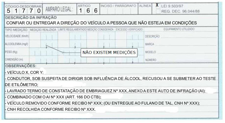 4.2 - Lavrar o auto de infração ao proprietário do veículo (Art. 166 do CTB - confiar ou entregar) a) Caso esteja presente no momento da abordagem, além de autuado pelo art.