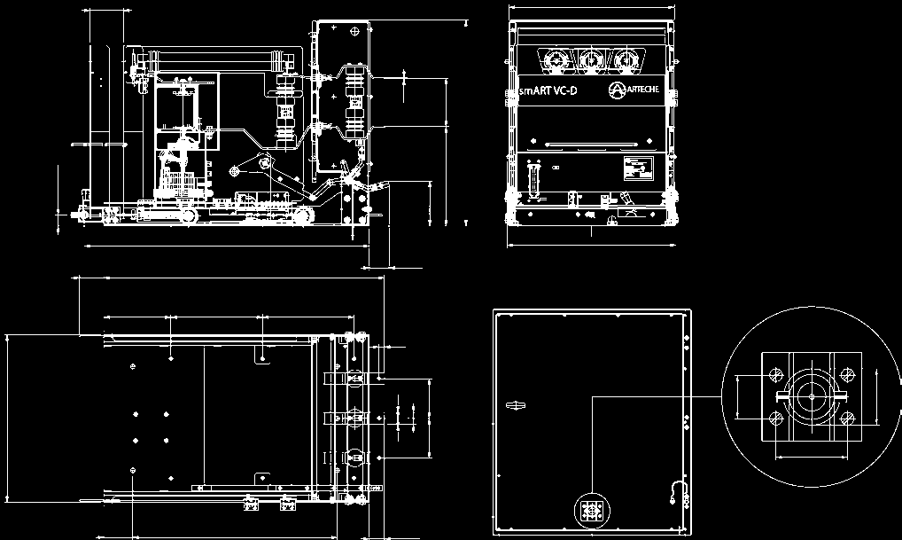 8. smart VC-D 8.2 Acessórios Sistema de inserção / extração manual por meio de manivela: a inserção e a extração se dá por sistema de fuso.