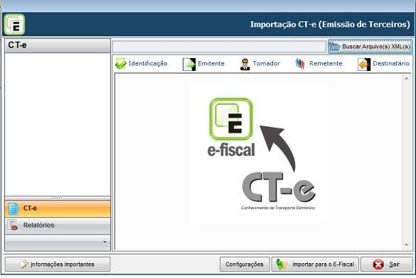 Importações de Dados Importações de Dados Menu Diversos / Importação CT-E / CT-E Emissão Própria Menu Diversos / Importação CT-E / CT-E Emissão