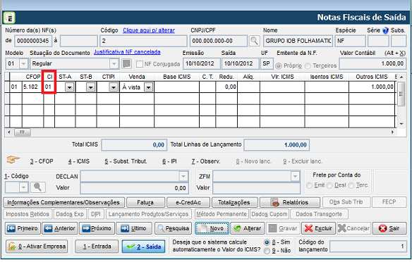 Integração E-Fiscal x Telecont Menu Arquivos / Integração Contabilidade / Notas Fiscais de Entrada e Saída Integração E-Fiscal x Telecont Menu Movimentos