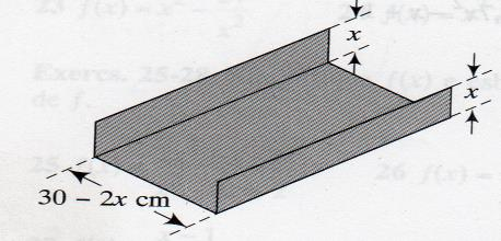 S = x h x + h = p h = p x Substituindo-se em S = x h: S = x(p x) = px - x S`= p x = 0 = p e S`` = - A altura h = p - p = p -) Deve-se construir uma caixa de base retangular, com uma folha de