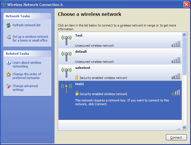 Menghubungkan ke Jaringan Nirkabel Untuk menghubungkan ke Access Point menggunakan komputer dengan sistem operasi Windows XP, ikuti langkah-langkah berikut.