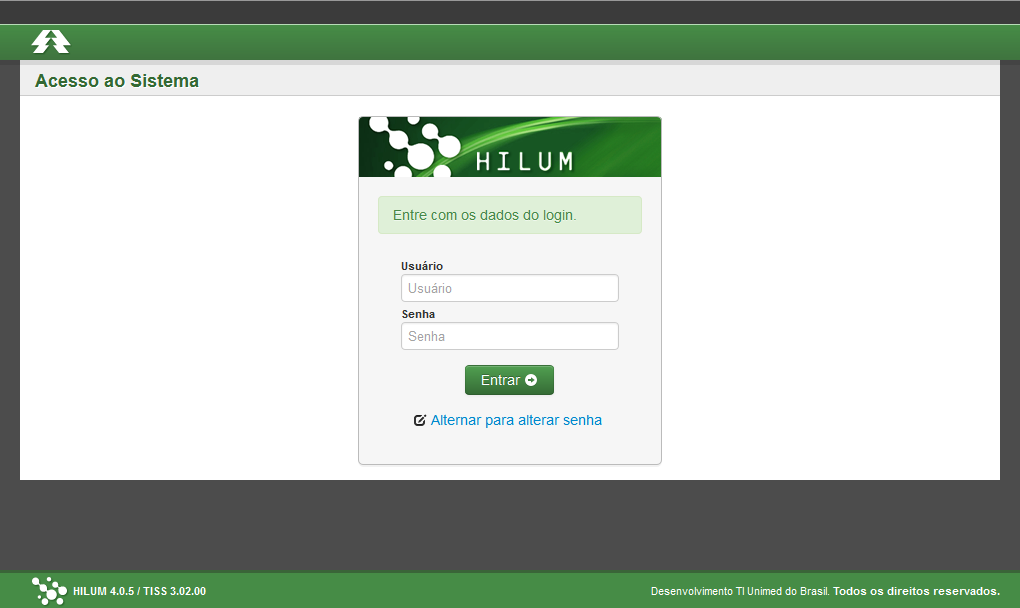 Sistema Hilum O sistema Hilum faz parte de uma série de softwares que tratam as informações de atendimento aos beneficiários dos planos de saúde da Unimed Regional Sul Goiás.