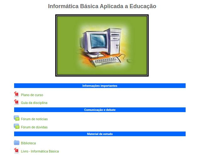 4.3.1. Tópico introdutório (Tópico 0): Primeiro tópico da sala tem a função de fazer uma introdução à disciplina e sempre estará visível aos usuários inscritos.