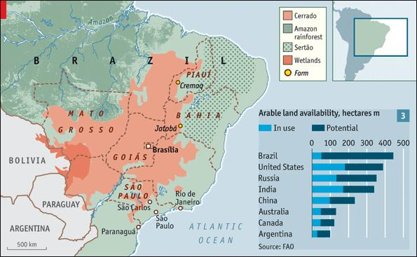 Os Cerrados Brasileiros Fonte: The Economist Intensa diversificação do modelo