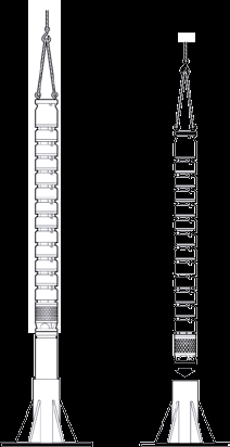 Antes de manusear e levantar a motobomba certifique-se: Do peso Da posição do gancho de elevação (figura 1). Figura 1: Gancho de elevação.