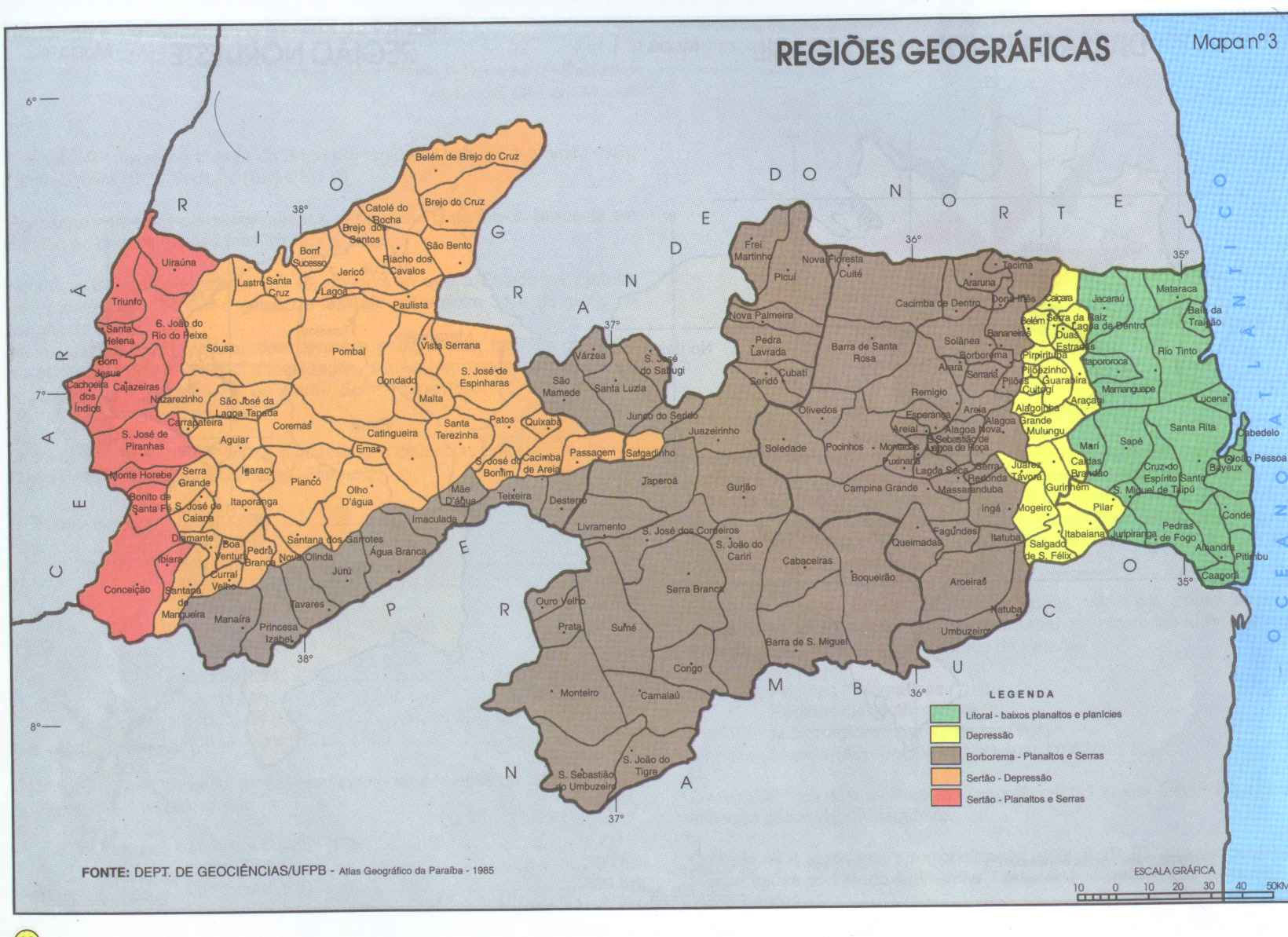 Mapa 1 - Região da Borborema Campina Grande