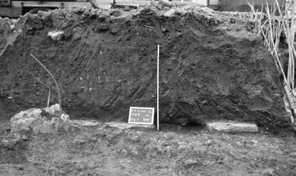 A escavação de um troço da via romana Olisipo-Scallabis (em Vila Franca de Xira) João Pimenta Henrique Mendes Fig. 9 Fotografia do perfil norte dos quadrados A5-A7, corte 8. 5.2.3.