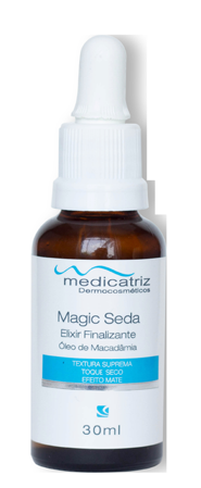 Elixir Magic Seda Elixir Magic Seda: Tecnologia para finalização suprema de diversos protocolos. Composição ativa: Óleo de maçadâmia. Benefícios Funcionais: Proporciona uma finalização macia e sedosa.