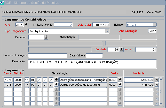 10 Figuras 5.1 e 5.2: Ecrãs «Contabilização \ Lançamentos Contabilísticos». 5.1: Registo da «Cobrança Escritural».