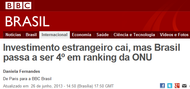 Investimento Privado e Estrangeiro Direto no Brasil Muito se fala em RECEIO EM INVESTIR NO BRASIL, porém.