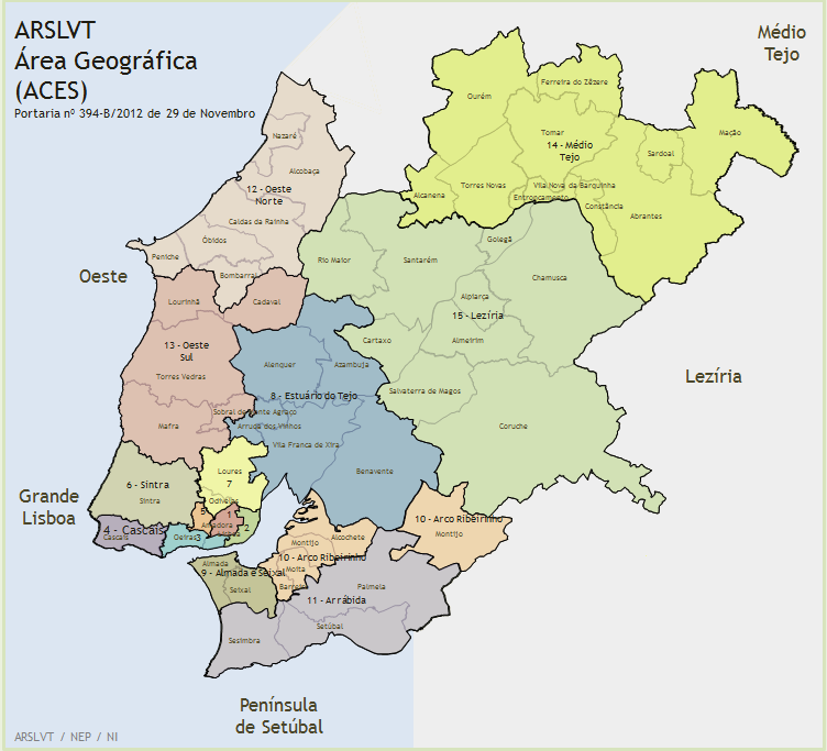 Introdução A Região de Saúde de Lisboa e Vale do Tejo abrange integralmente o Distrito de Lisboa e o Distrito de Santarém, cerca de metade do Distrito de Setúbal e cerca de um terço do Distrito de