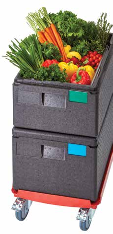 Cam GoBox La última línea de contenedores isotérmicos de Cambro es ideal para las empresas de comida a domicilio y los operadores de servicios de alimentos que necesiten un transportador ultraligero