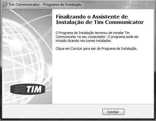 Aguarde até que a instalação seja finalizada e clique em Concluir.