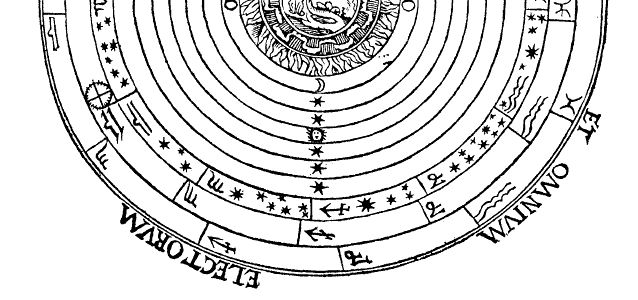 O 5 o elemento e as esferas celestes - Esferas celestes são formadas pelo 5º elemento : translúcido, sem peso. - Posteriormente chamado de éter ou quintessência.