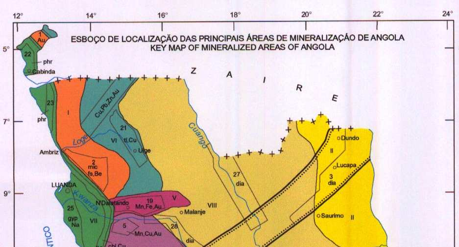 OCORRÊNCIAS MINERAIS DIAMANTES ROCHAS ORNAMENTAIS; AGRO-MINERAIS; FERRO E MANGANÊS POLIMETALICOS METAIS BASICOS