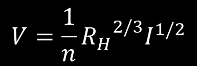Condutos livres Perdas distribuídas Equação de Manning (1890) Coeficiente de resistência: n : Coeficiente de rugosidade de Manning Substituindo na Eq.