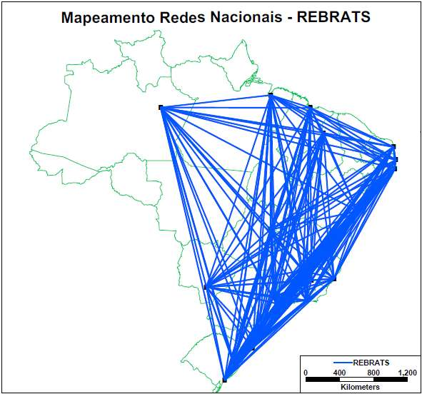 Distribuição Geográfica das Redes de Pesquisa Rede de ATS: 44 instituições em todas as regiões do