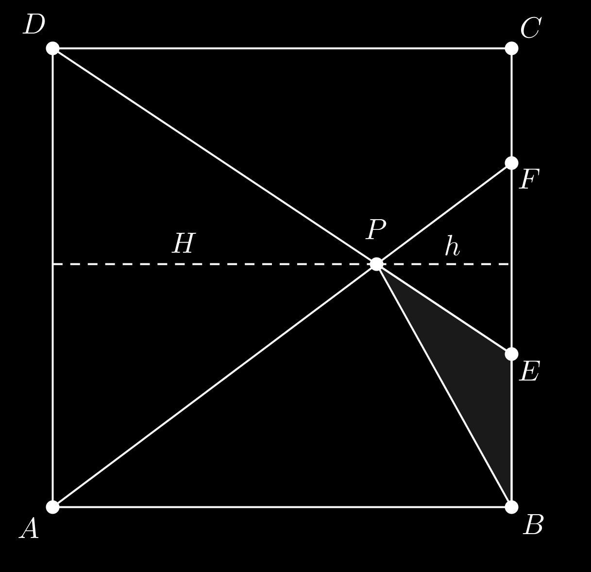 portanto h = z x Denotando d = MN, como DNM é um triângulo retângulo em N, temos h = d y ) +, e então Com isso, d = h y ) = h y 4, d = z x 4 y d = z x 4 y Questão 0 [,00 ] Sobre o lado BC de um