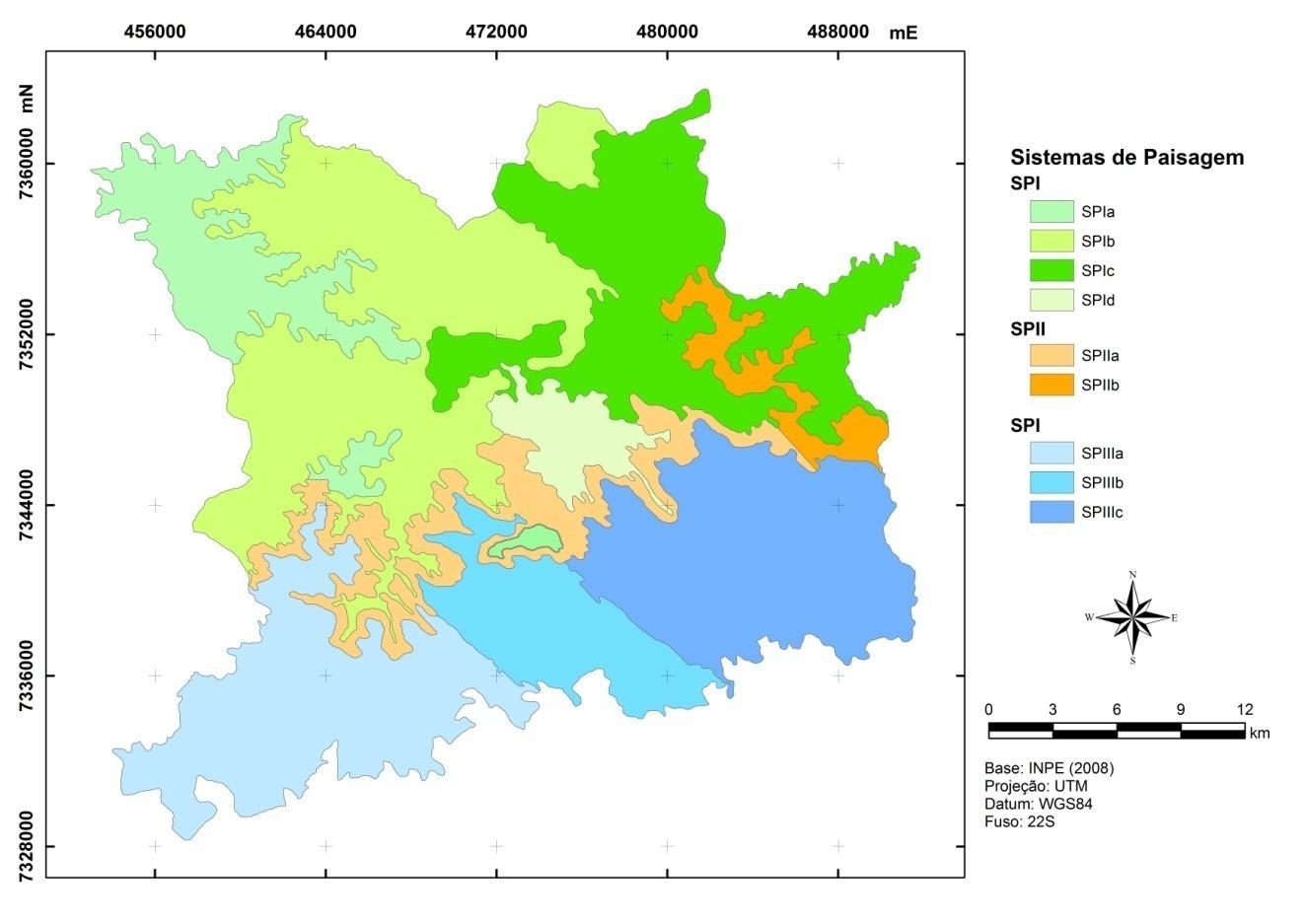 médias vertentes até os topos, em relevo com declividades menores, especialmente junto às Unidades de Paisagem b e c (Figuras 6, 7 e 8), onde ocorrem, localizadamente, Nitossolos, também nas médias