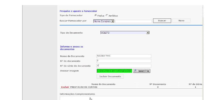 PÁGINA: 12 / 31 OBS: As despesas escaneadas devem estar bem legíveis para facilitar a avaliação da Central de Despesas. Quando for anexar os documentos, evitar nomeá-los com os caracteres (*ã,.